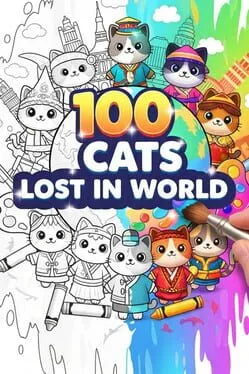  100 Cats Lost in World Find & Color  cover