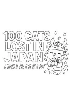  100 Cats Lost in Japan Find & Color  cover