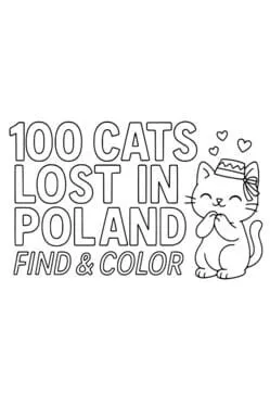  100 Cats Lost in Poland Find & Color  cover