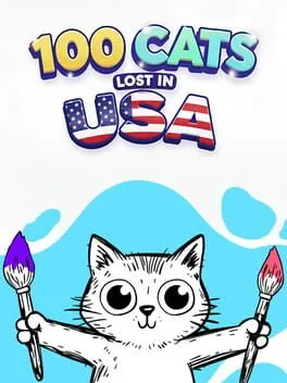  100 Cats Lost in Usa Find & Color  cover