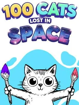 100 Cats Lost in Space Find & Color  cover